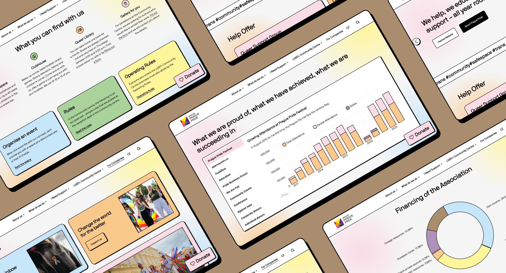 Set of desktop screens for Prague Pride